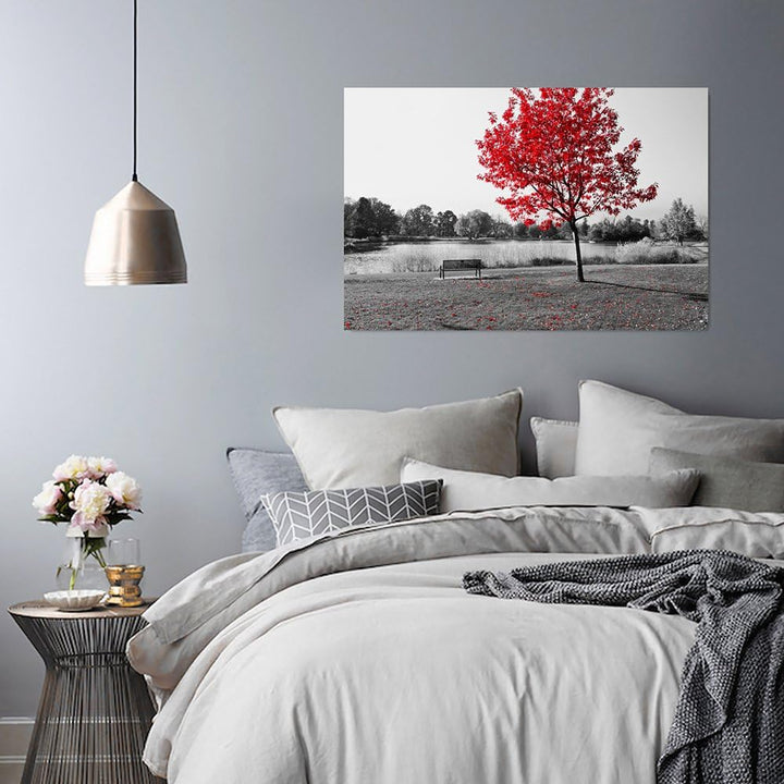 Feeby Frames, Leinwandbild, Bilder, Wand Bild, Wandbilder, Kunstdruck 50x70cm, PARK, GASSE, EINFARBI