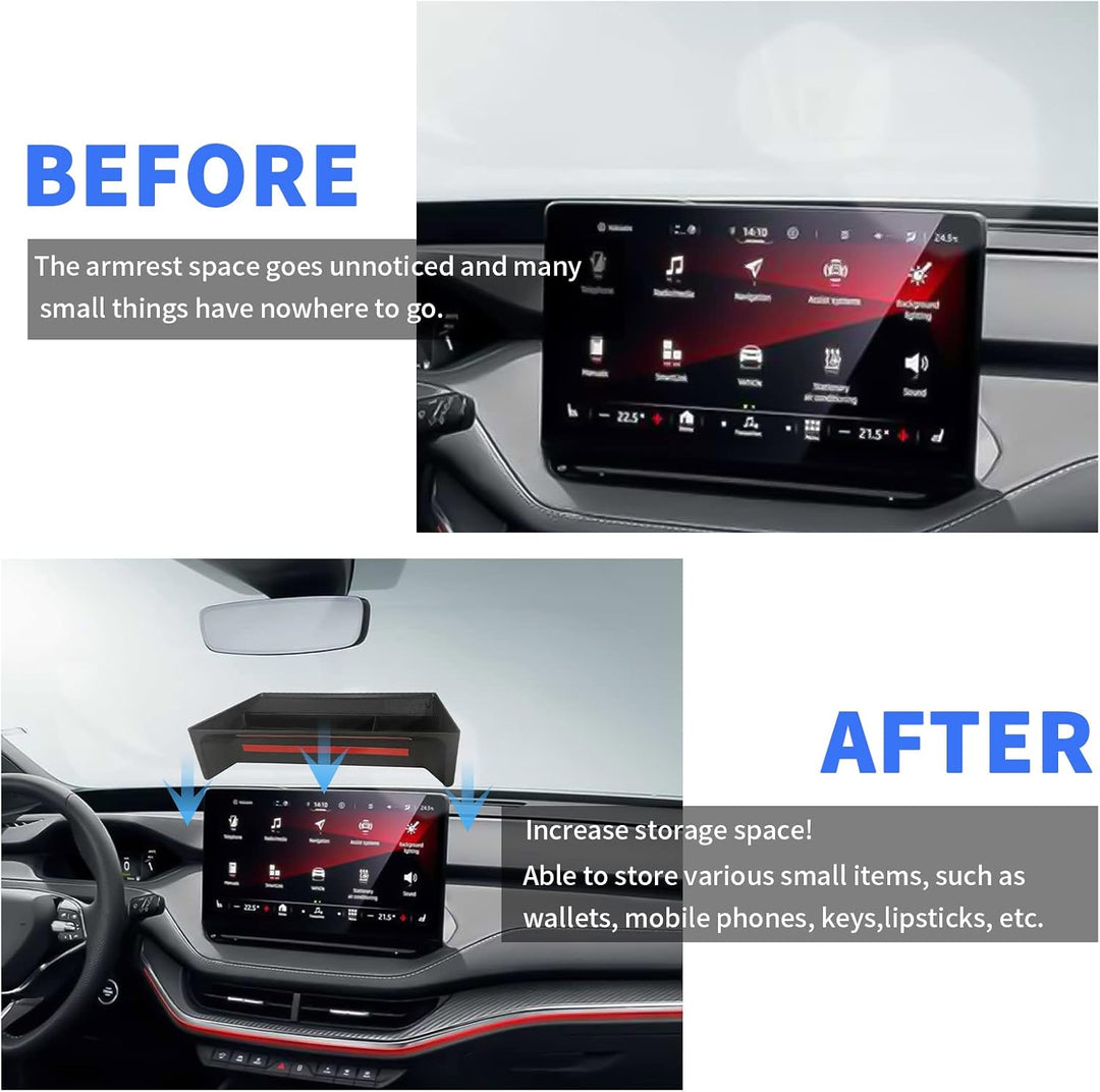 YEE PIN Kompatibel mit Skoda Enyaq iV 2021 2022+ Mittelkonsole Organizer Aufbewahrungsbox Ablagefach