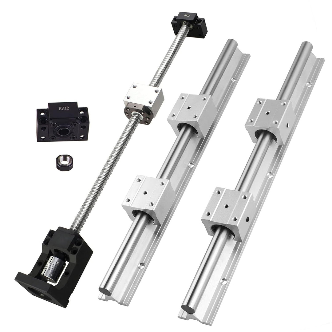 CNCYEAH Linearführung SBR16 400mm Linearschiene mit 4PCS Gleitblock + SFU1605 450mm Kugelumlaufspind