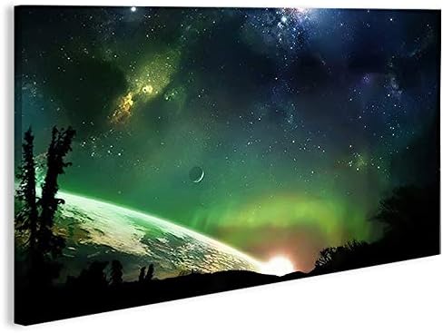 islandburner Bild Bilder auf Leinwand Greenspace 1p Weltall XXL Poster Leinwandbild Wandbild Dekoart