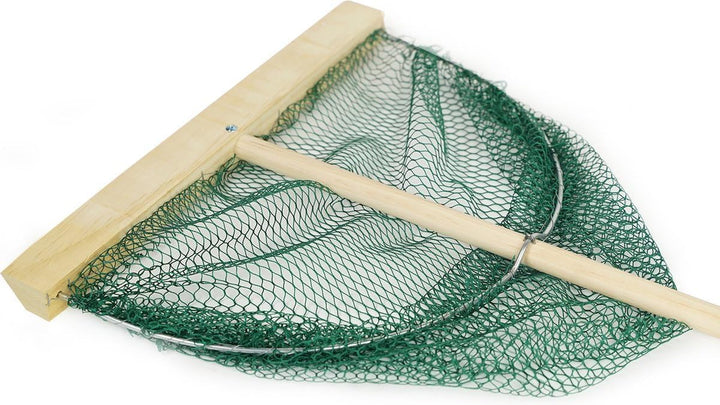 Garnelennetz XL - 40cm Breit - Holzstiel 130cm lang - Grabenetz - Fischernetz 2 Stuck, 2 Stuck