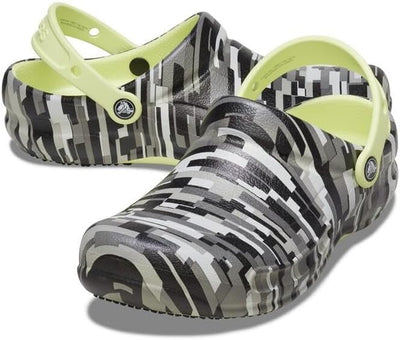 Crocs Unisex Bistro Graphic Clogs 36/37 EU Black Lime, 36/37 EU Black Lime