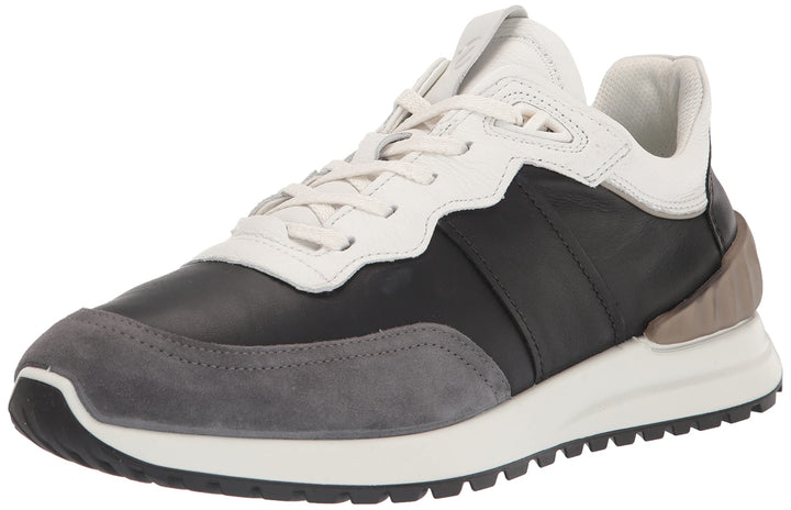 ECCO Herren Astir Retro Sneaker 41/41.5 EU Magnet Schwarz Hellweiã Vetiver, 41/41.5 EU Magnet Schwar