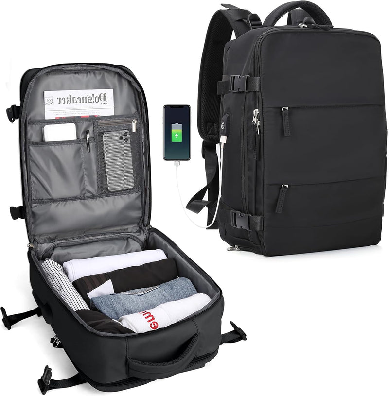 SZLX Grosser Reiserucksack Damen,Ryanair Handgepäck 40x20x25 Rucksack 45x36x20 Easyjet mit USB ansch