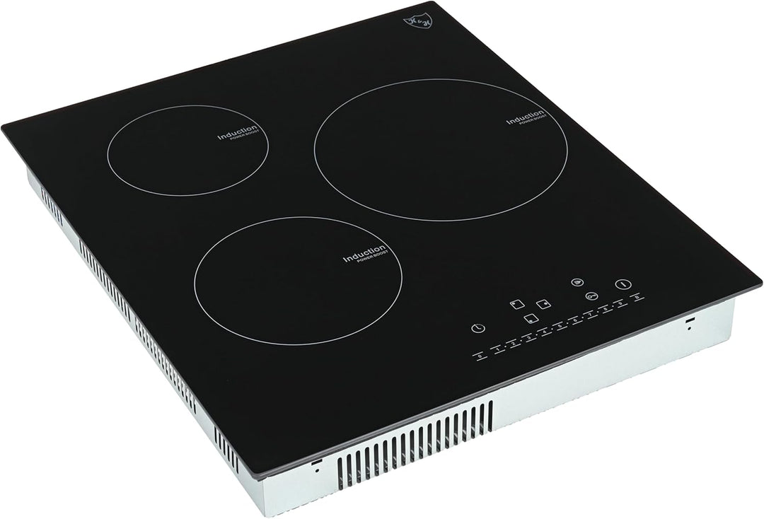 K&H® 3 Zonen 45cm SLIDER Control Induktionskochfeld Autark Eingebaut 45-IN-5000SL Induktion 3 Zonen