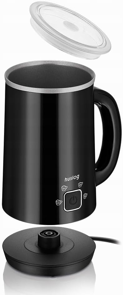 Milchaufschäumer mit Heizung, 4 Milchaufschäummodi, 500W, Schwarz