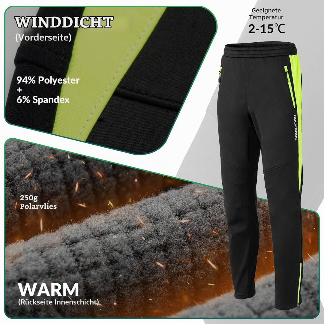 ROCKBROS Fahrrad Jacke/Hose Winter Thermo Fahrradbekleidung Hohe Sichtbarkeit &amp; Winddicht Softshellj