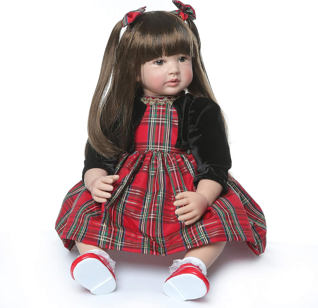 ZIYIUI 24Zoll 60cm Lebensechte Reborn Babypuppe Babys wie Echtes Baby Weiche Silikon Vinyl echt Neug