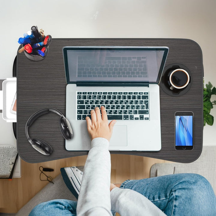 Klappbarer Laptop-Schreibtisch 60x40cm – Leichter, Multifunktionaler Bett Schreibtisch mit Kartensch