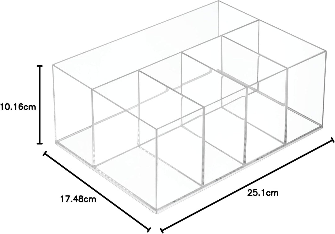 iDesign Badezimmer-Organizer mit 5 Fächern, aus Kunststoff, The Clarity Collection – 25,1 x 17,5 x 1