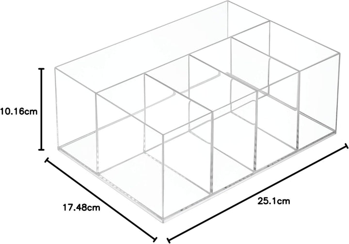 iDesign Badezimmer-Organizer mit 5 Fächern, aus Kunststoff, The Clarity Collection – 25,1 x 17,5 x 1