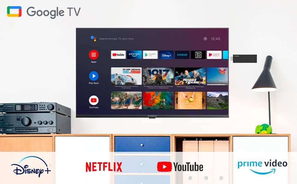 STRONG SRT41 | TV Stick | 4K UHD Stick | HDMI | Google TV | Google Play Store | Netflix | Prime Vide