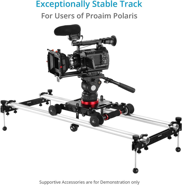 PROAIM 8ft Track Aluminiumrohr-Kit für Polaris Dolly | Werkzeugloses gerades Fahrgleis mit Schienend