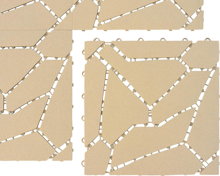 UPP Gartenplatten 30x30 cm Naturstein Optik | Wetterfester Kunststoff Bodenbelag | Klickfliesen für