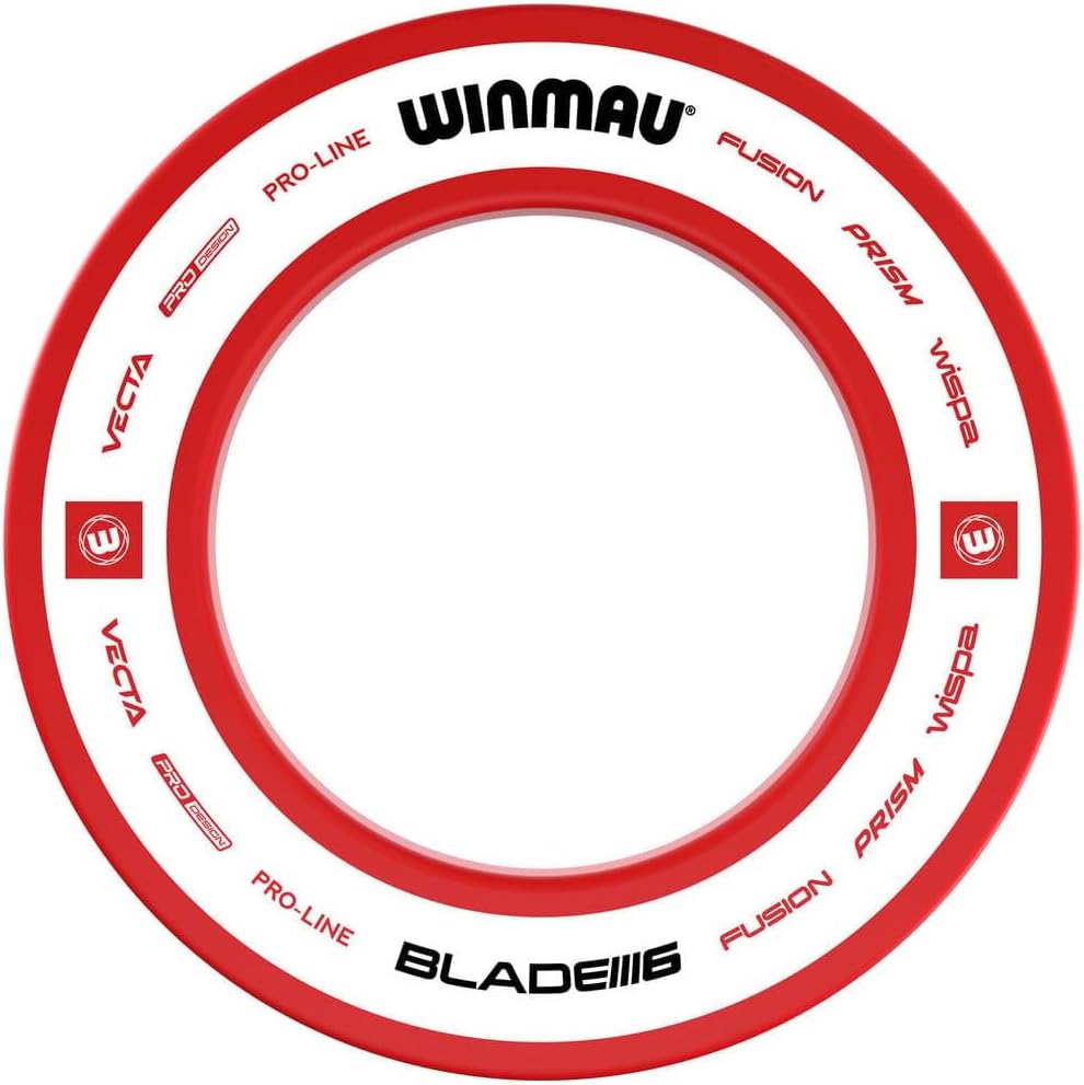 WINMAU Dartscheibe Schutzring – Pro Line 1.0 & 2.0 Rot, Blau, Schwarz & Weiss Dart Surround, Rot