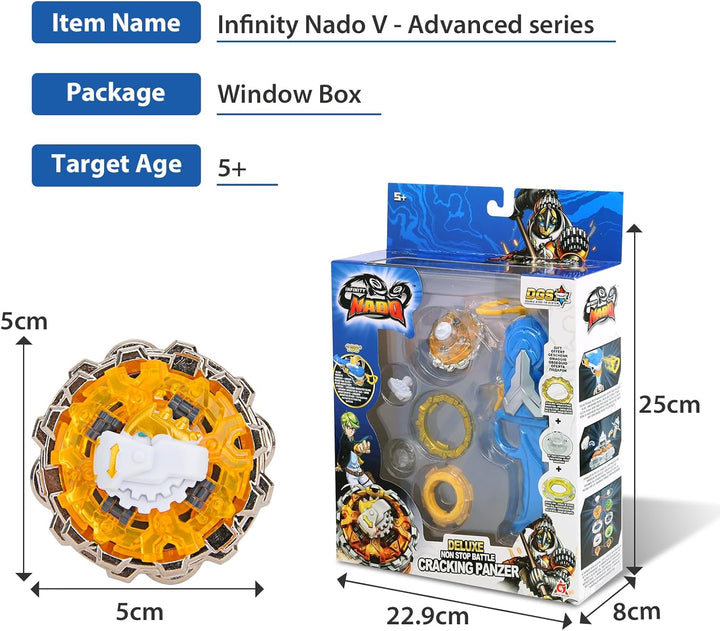 Infinity Nado Non-Stop Kreisel mit magnetischem Werfer Cracking Panzer, Metallkreisel für Jungen und