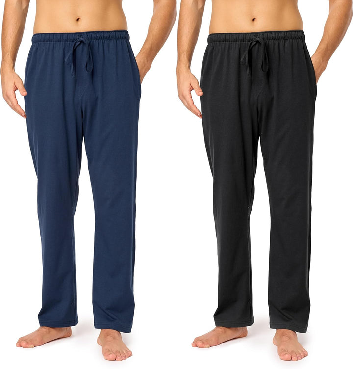 Timone Herren Schlafanzugshose Lang Pyjamahose aus Baumwolle Freizeithose Schlafhose Loungewearhose