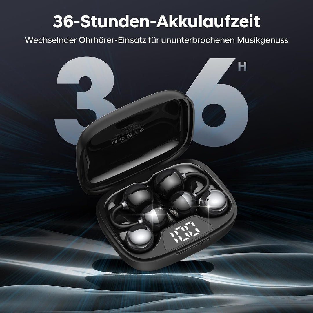 LESUN Schickes Open Ear Kopfhörer 6.0 &amp; Mini-Kopfhörer 2-in-1 Set mit 36 Std Akkulaufzeit, Bassstark