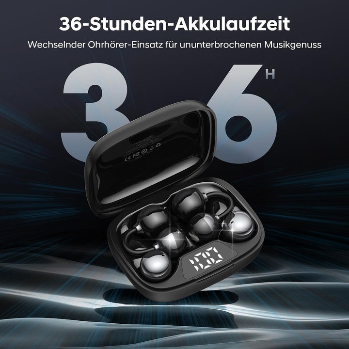 LESUN Schickes Open Ear Kopfhörer 6.0 &amp; Mini-Kopfhörer 2-in-1 Set mit 36 Std Akkulaufzeit, Bassstark