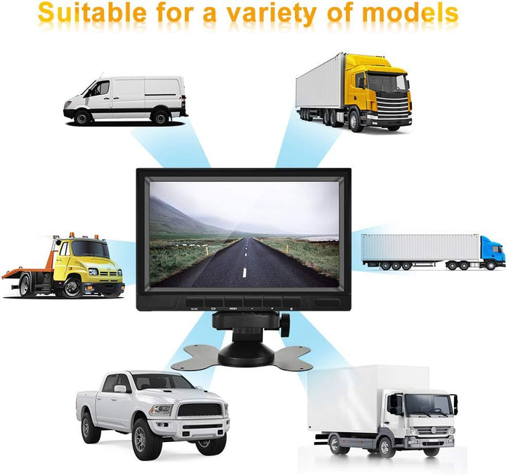 CAMECHO Rückfahrvideosystem mit Dual Rückfahrkamera,7 Zoll Monitor 2 Split-Bildschirm,Wasserdicht Na