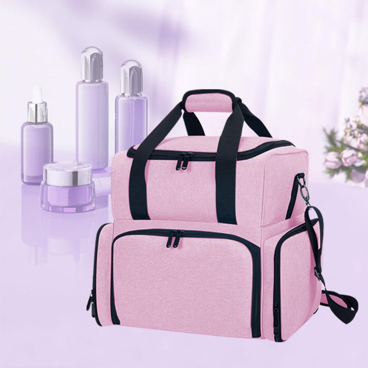grosse Kosmetiktasche mit 4 abnehmbaren Gehäusen Doppelschicht Reiseveranstalter Make-up-Tasche mit
