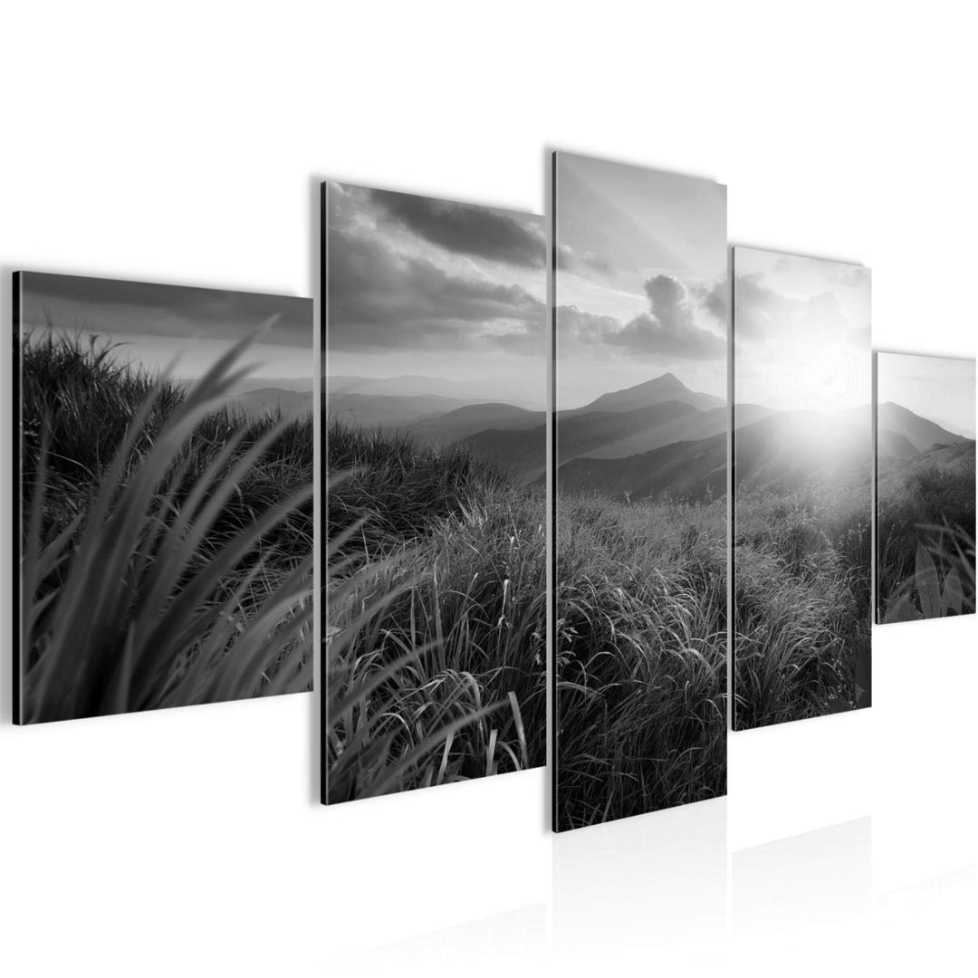 Runa Art Wandbilder Sonnenaufgang Landschaft 5 Teilig Bild auf Vlies Leinwand Deko Schlafzimmer Wohn