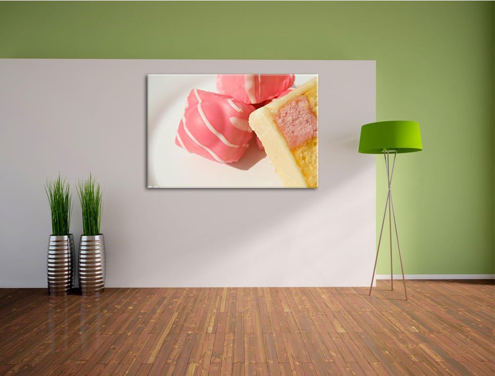 Pixxprint köstliche Süssigkeiten auf Leinwand, XXL riesige Bilder fertig gerahmt mit Keilrahmen, Kun