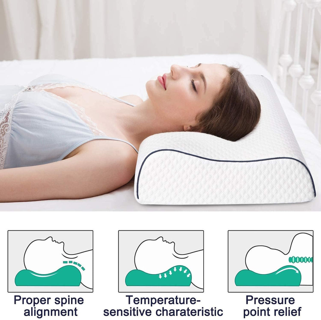 Fityou Ergonomisches Schlafkissen, Memory Foam Kopfkissen, nackenstützkissen, Höhenverstellbar, wasc