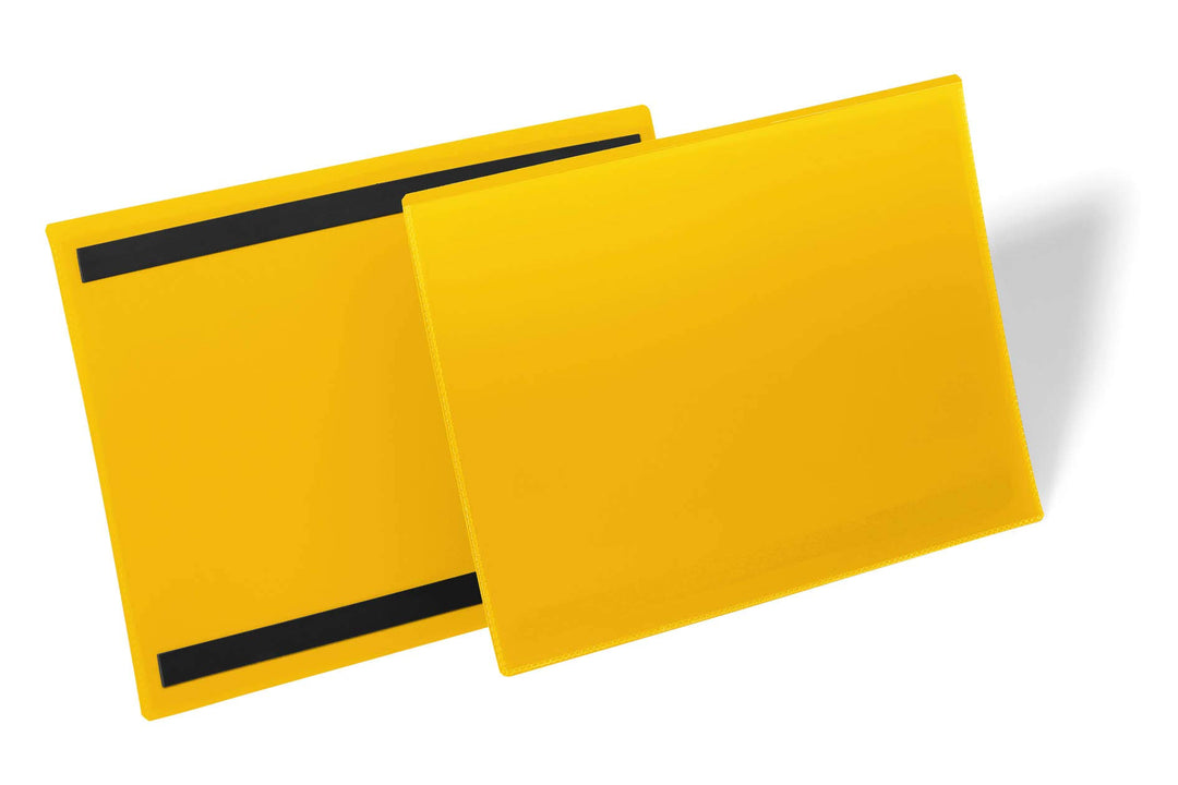 Durable Magnetische Kennzeichnungstasche A4 quer, Packung à 50 Stück, Gelb, 174504 A4 Querformat, A4