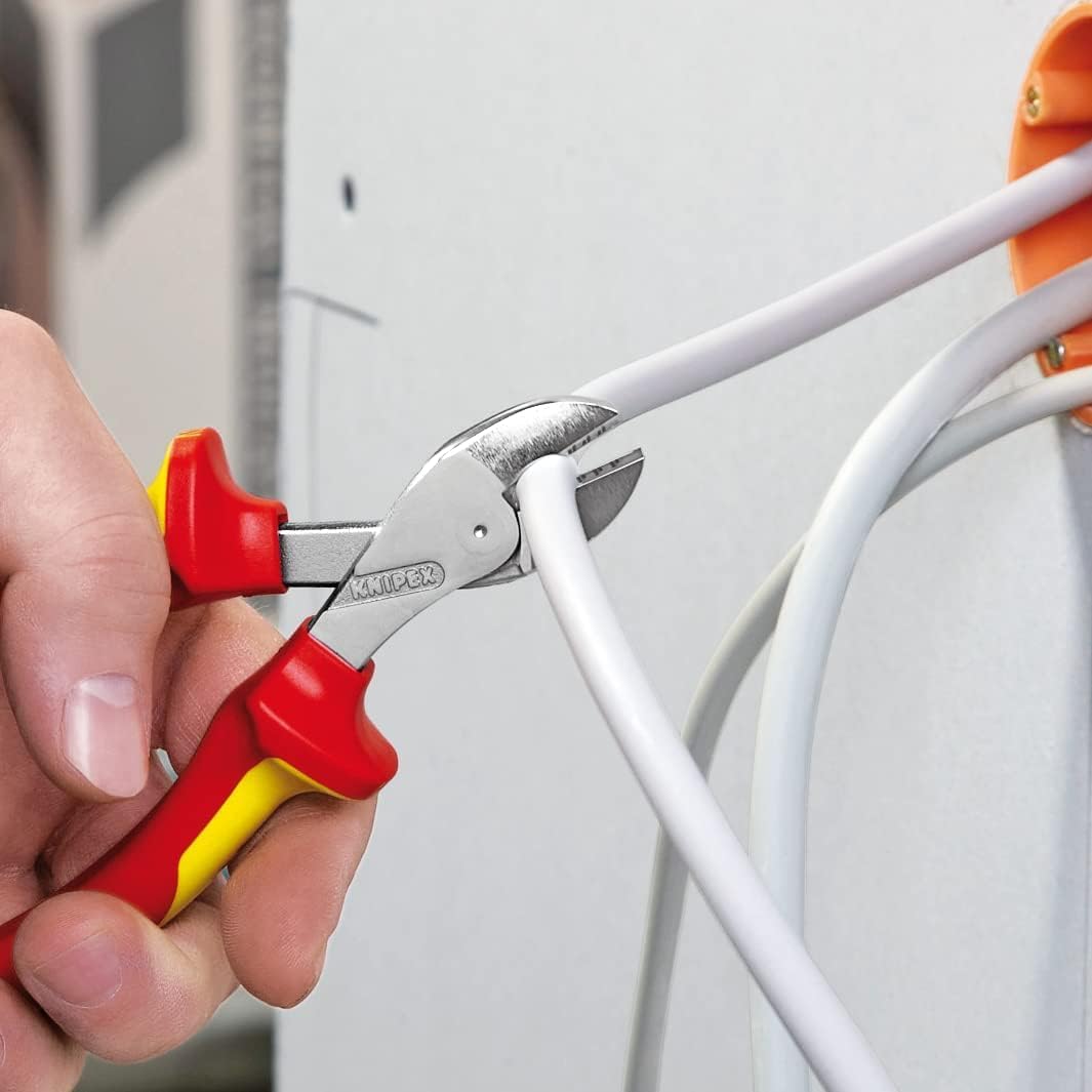 Knipex X-Cut® Kompakt-Seitenschneider hochübersetzt verchromt, isoliert mit Mehrkomponenten-Hüllen,