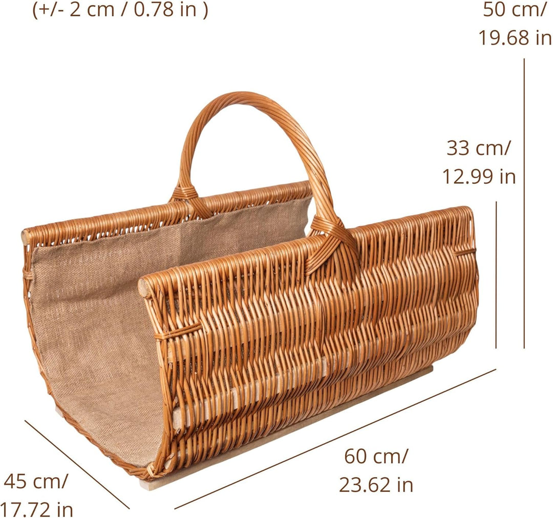Creative Home Gross Kaminkorb Holzkorb Kaminholzkorb | 60 x 45 x 50 cm (+/-2cm) | Aufbewahrung Oval