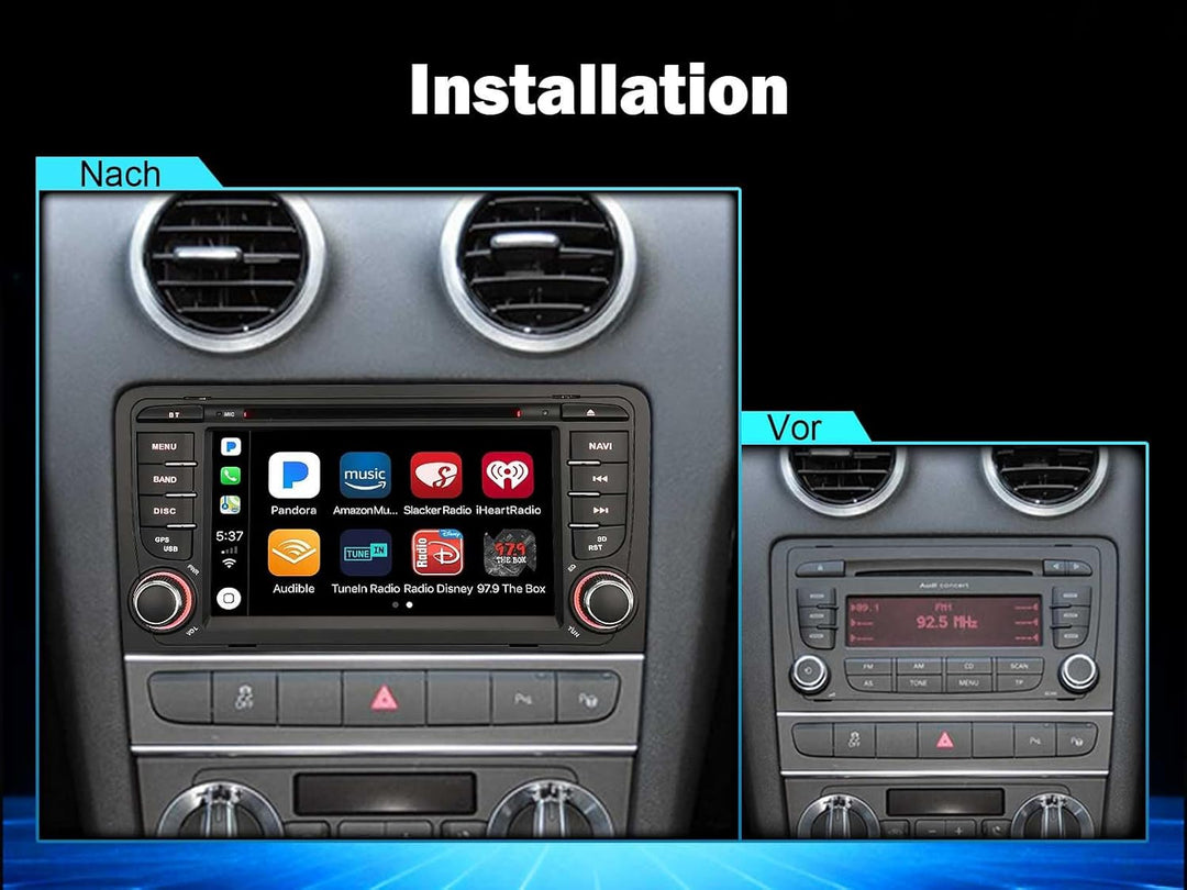 Erisin 7 Zoll Android 14 Autoradio mit CD Player Für Audi A3 S3 RS3 RNSE-PU Unterstützt Bluetooth 5.
