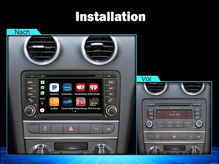 Erisin 7 Zoll Android 14 Autoradio mit CD Player Für Audi A3 S3 RS3 RNSE-PU Unterstützt Bluetooth 5.