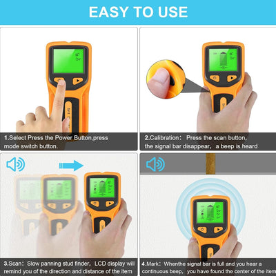 5 in 1 Stud Finder Wall Scanner LCD Display Edge Center Detector für Holz-Wechselstrom-Draht-Metalle