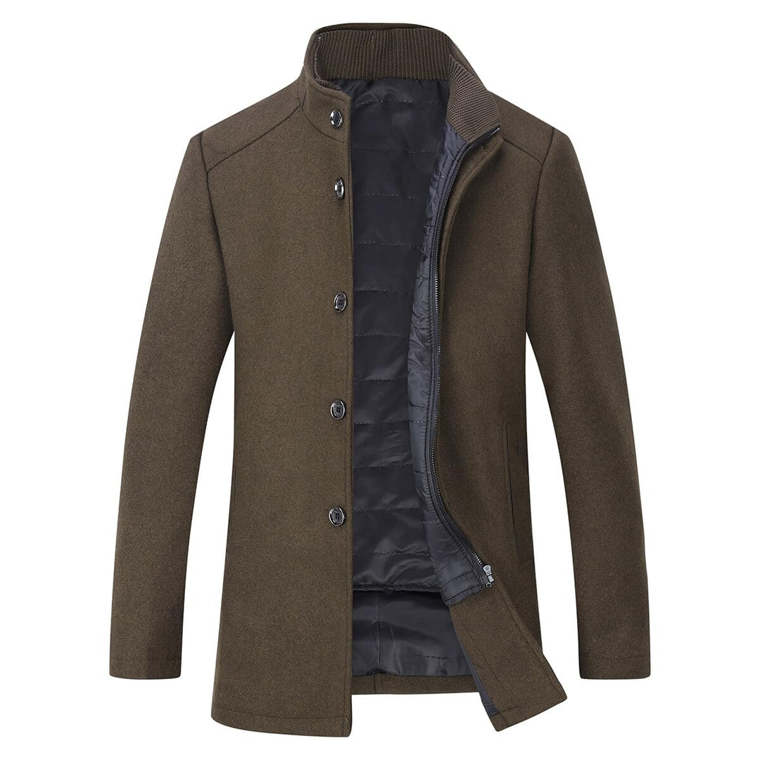 YOUTHUP Herren Wolle Mantel mit Steppweste Regular Fit Winter Wollmantel Outdoor Business Übergangsm