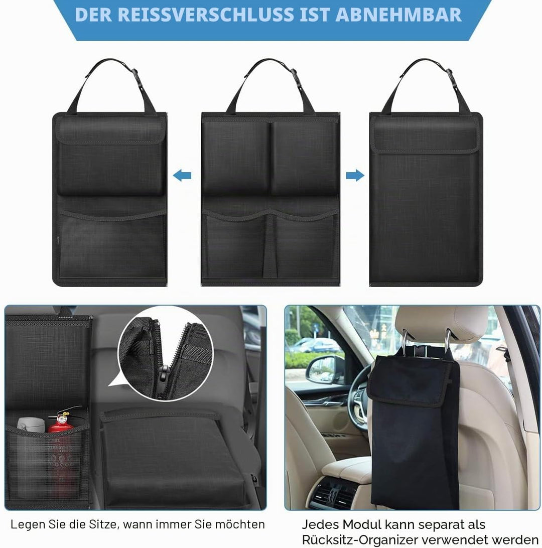 CGEAMDY Multifunktionale Auto Organizer Rücksitz, Kofferraum Organizer Auto, Oxford Tuch Auto Koffer