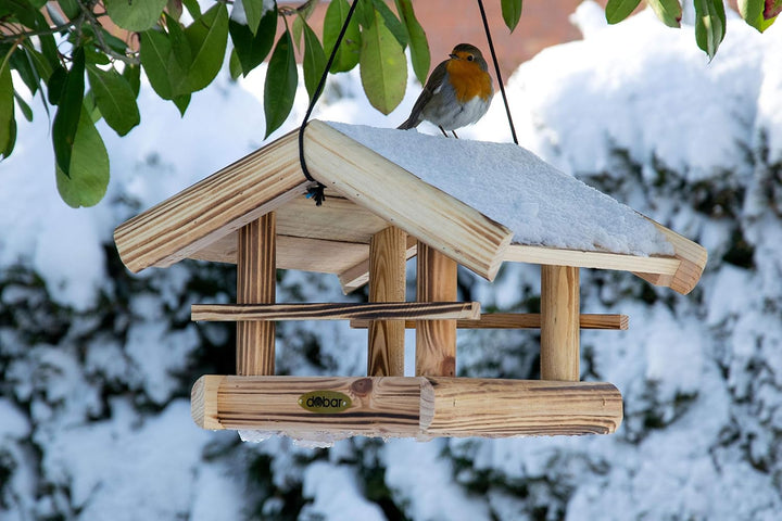 dobar® Green Label 18010FSCe Vogelfutterhaus Quemado hängend - Futterhaus aus Massiv-Holz - Futterst