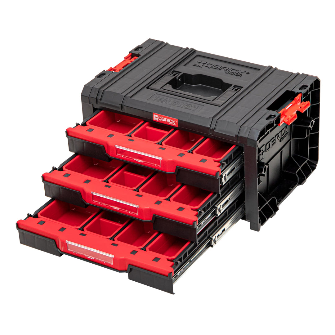 Qbrick System Werkzeugkoffer Werkzeugkasten Leer Werkzeugkiste PRO Drawer 3 Toolbox 2.0 Expert Schwa