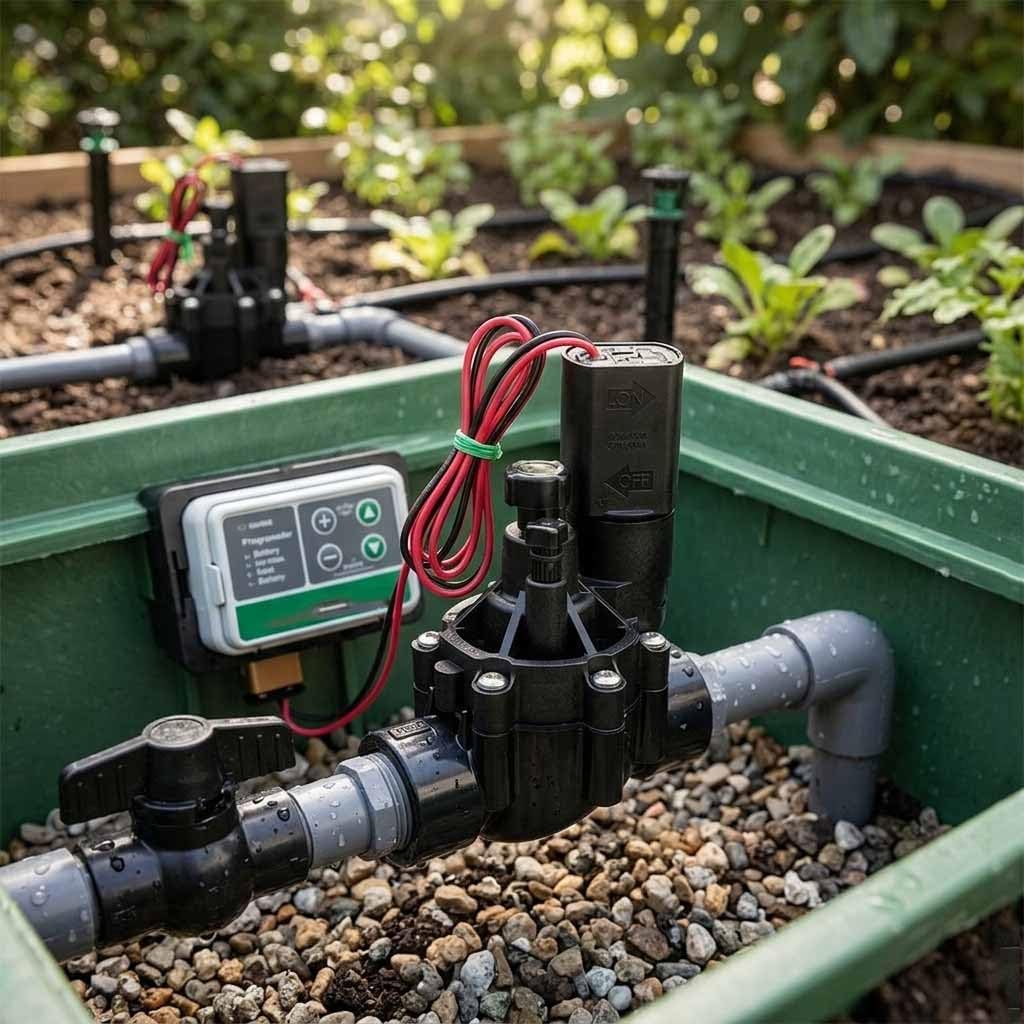 Elektrisches Ventil für Bewässerung, 2,4 cm (1 Zoll), 9 V, mit 100 DVF-Regler, funktioniert mit Prog
