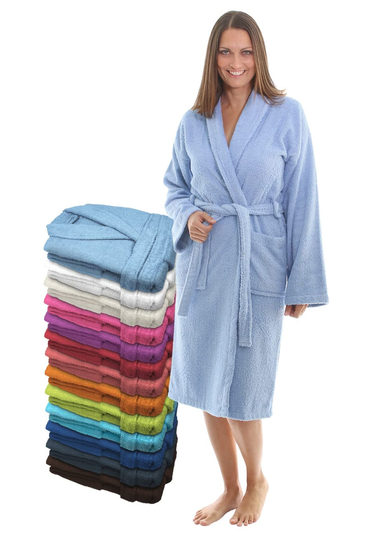LEBENGOOD Bademantel für Damen, Herren, Unisex, Frottee 100% Baumwolle 400 gr, Flauschig, Kuschelig,