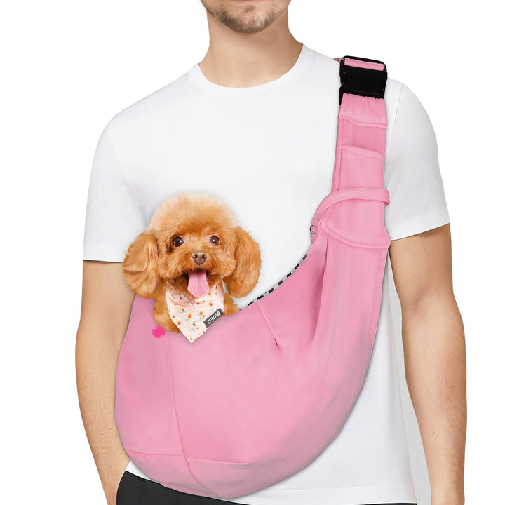 PETLOFT Tragetuch Hund, Reversibel Kleine Hundetrage, Einstellbar Pet Tragetuch, Freisprecheinrichtu