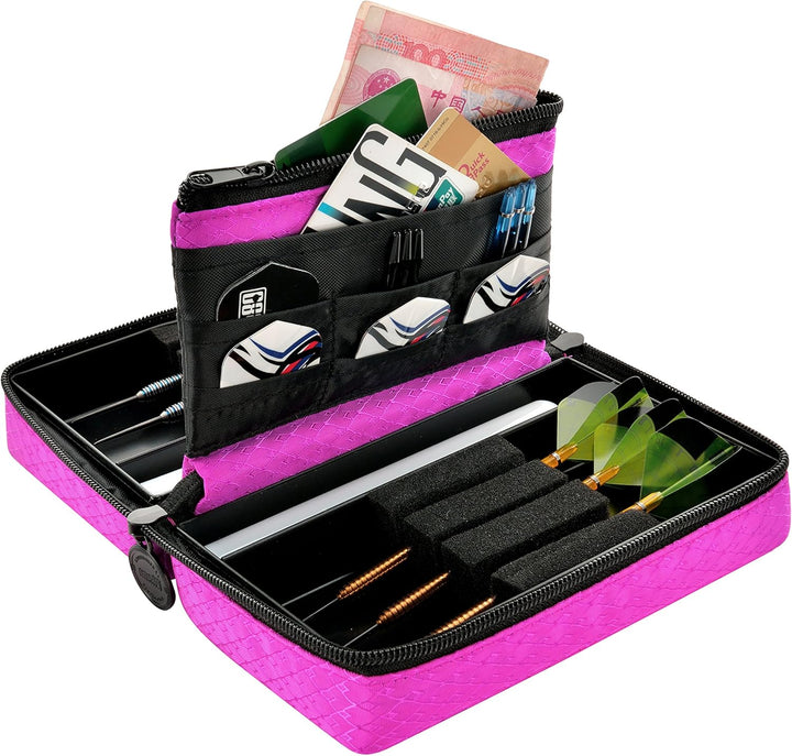 ONE80 Double Darttasche für Darts Dart Wallet Dart Cases Pink, Pink
