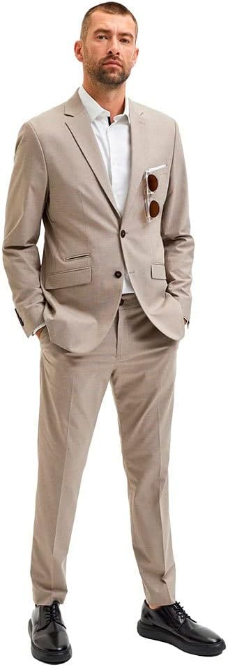 SELECTED HOMME Herren Slhslim-nicklogan Sand Struc TRS B Noos Hose, 102