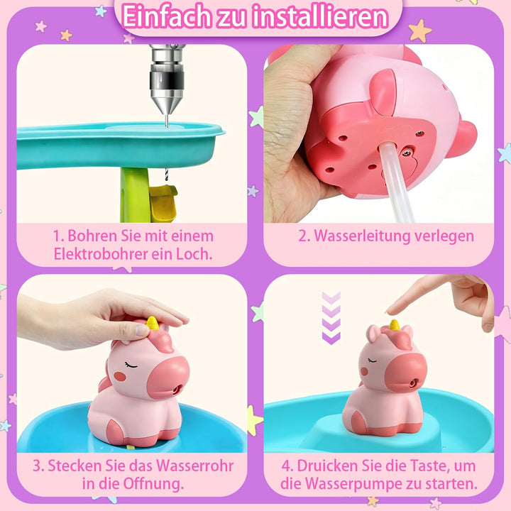 weirtoya Wasserpumpe für Wasserspieltisch Kleinkinder, 2026 Batteriebetriebene Wasserspieltischpumpe
