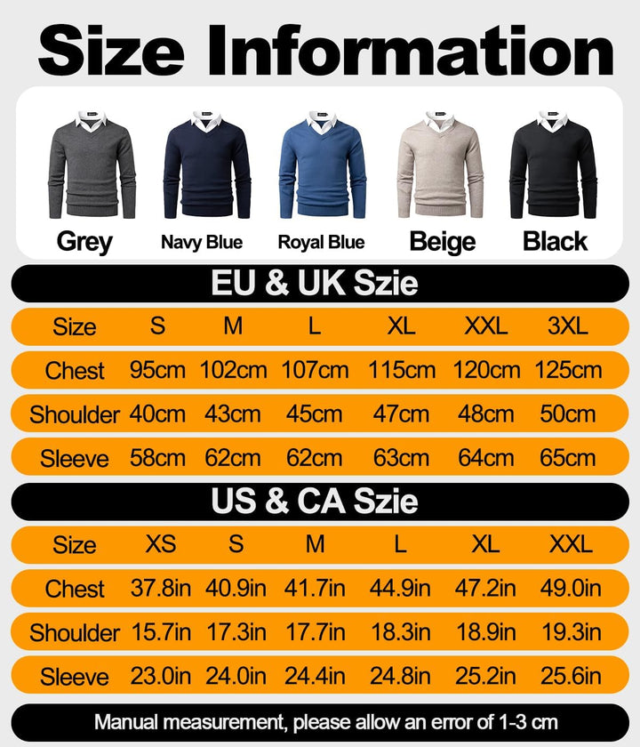 Harbrosrce Herren Strick Pullover V Ausschnitt Strickpullover Feinstrick Mock Hemdkragen Strickwaren