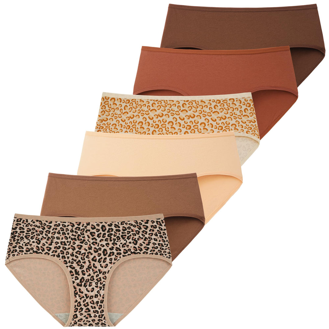 INNERSY Unterhosen Damen Baumwolle Atmungsaktive Hipster Unterwäsche Basic Bequem Panties 6er Pack,