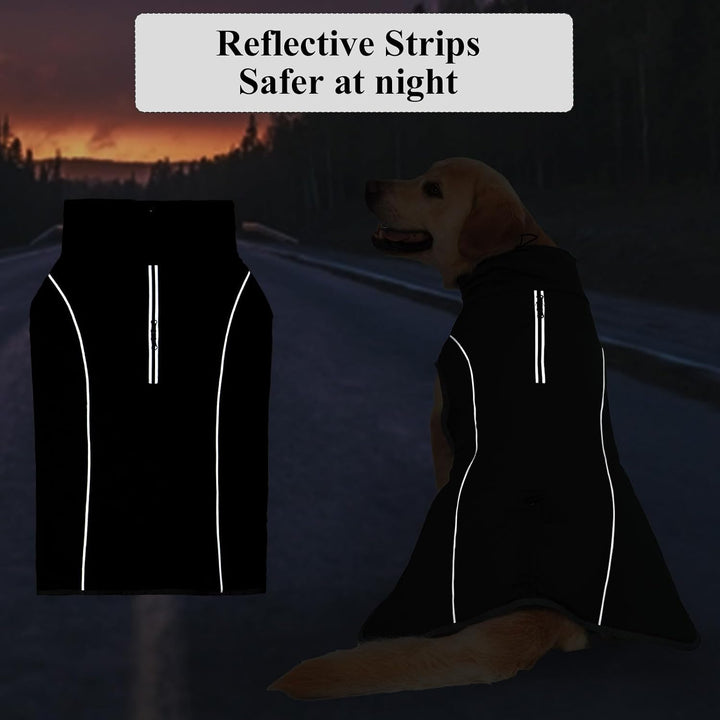 Hundemantel Warm Wasserdicht Hundejacke Winter Fleecemantel Hund Regenjacke Reflektierend mit Reissv