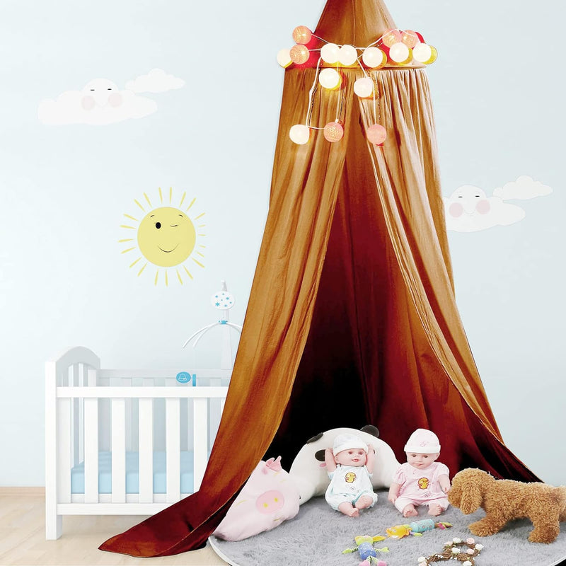 Zerodis Runde Kuppel hängen Babybett Bett Moskitonetz Baldachin Vorhang für Baby Kid Home Decor(Brau