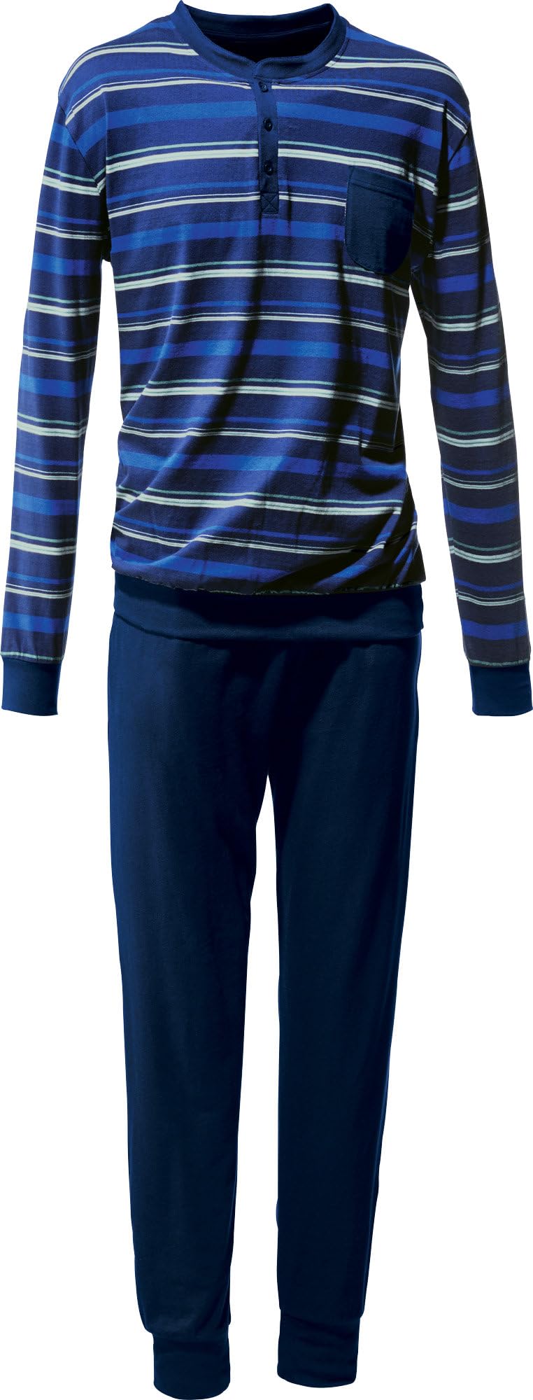 Erwin Müller Herren-Schlafanzug Single-Jersey 48 Dunkelblau, 48 Dunkelblau