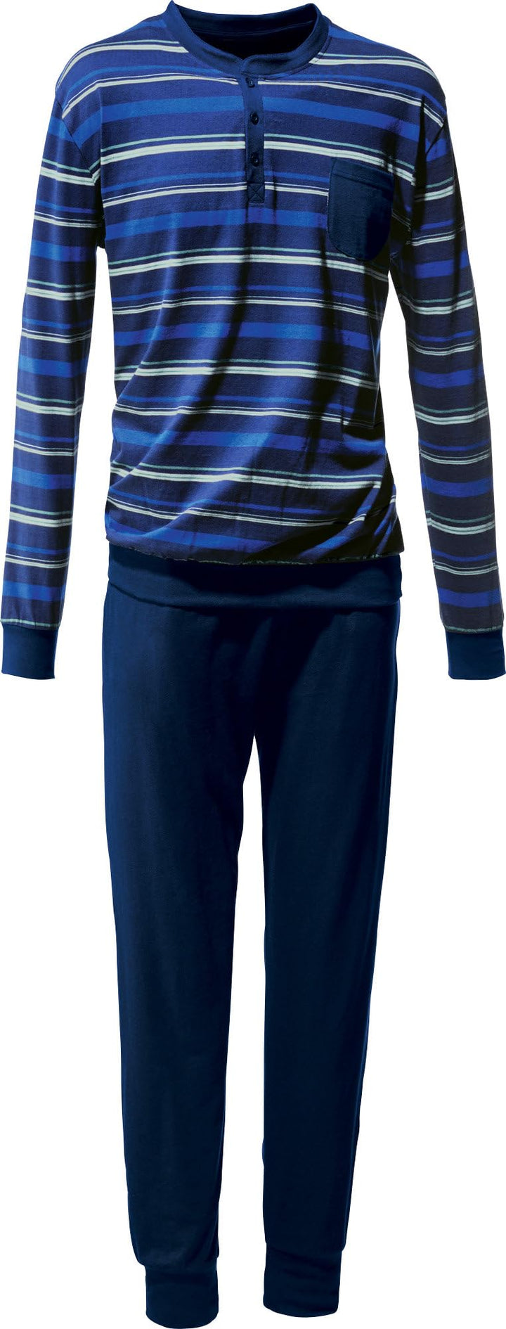 Erwin Müller Herren-Schlafanzug Single-Jersey 48 Dunkelblau, 48 Dunkelblau